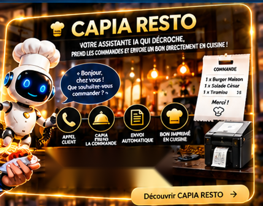Capia Resto prend les commandes par téléphone et imprime le bon en cuisine