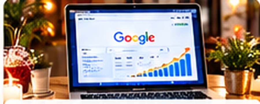 Progression de visibilité Google sur un ordinateur portable